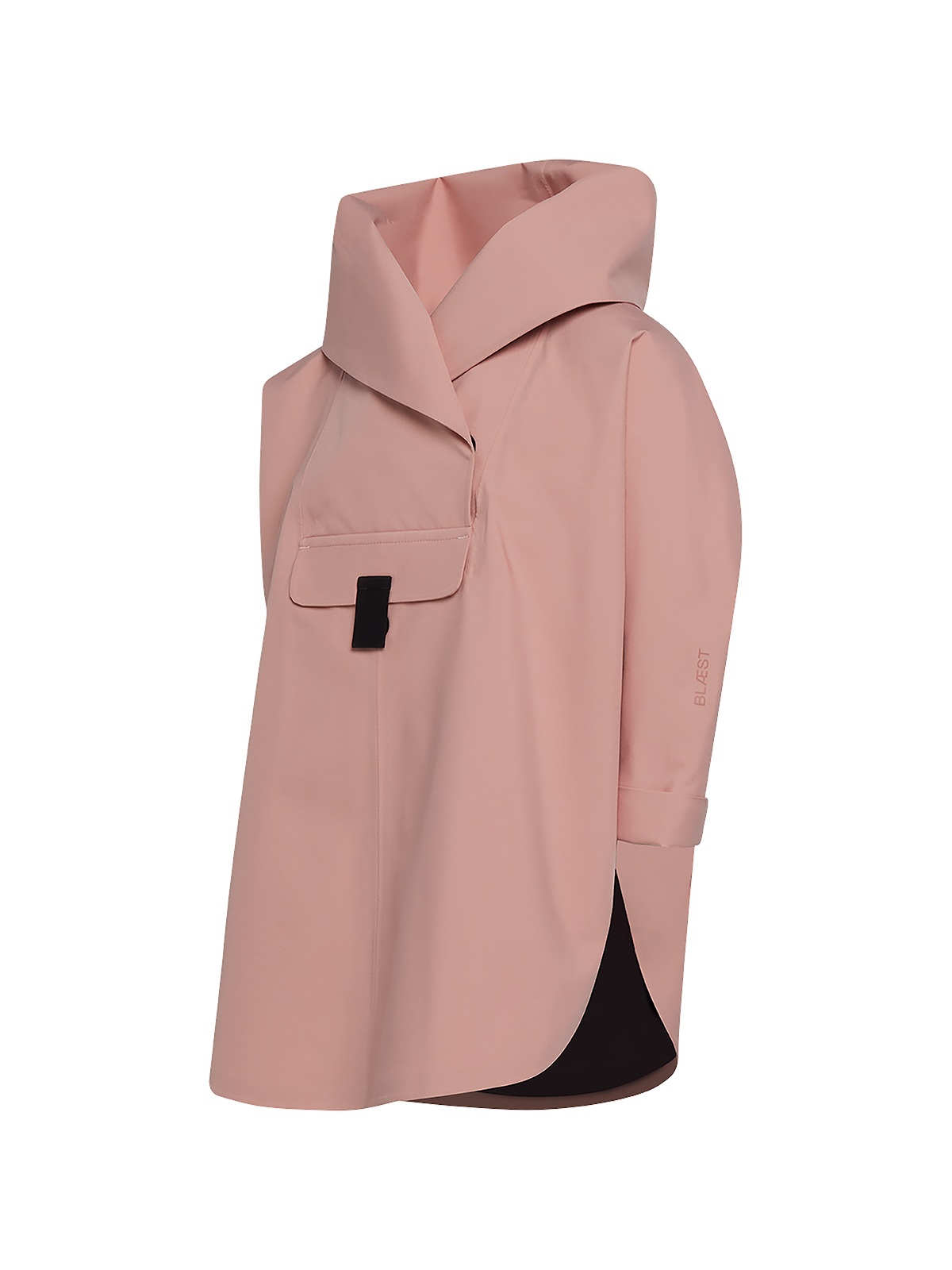 Bergen mini poncho in Pink from the side
